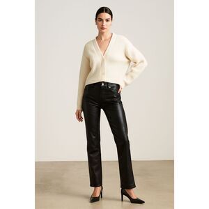 Wilfred ARITZIA Black Faux Leather Straight Pants Trousers Women's Size 4